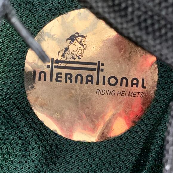 INTERNATIONAL Black Tan Velvet Leather Riding Helmet Hat - Picture 5 of 6